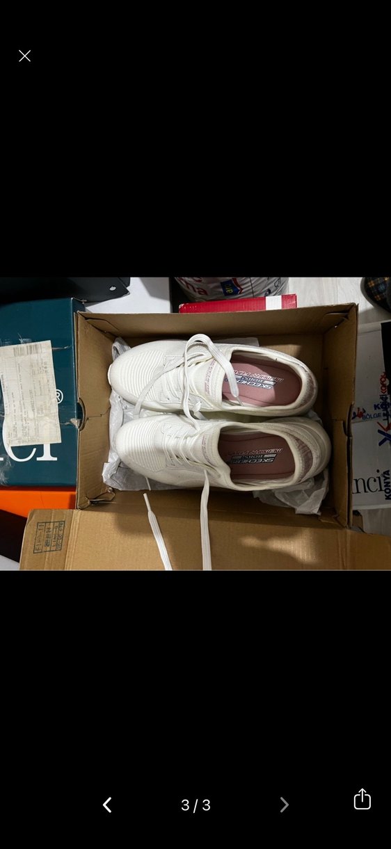 Skechers beyaz spor ayakkabı - Görsel 3