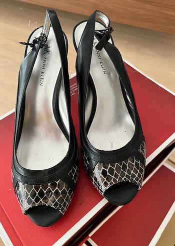 37,5 Beden Anne Klein Yılan Desenli Topuklu Kadın Ayakkabı