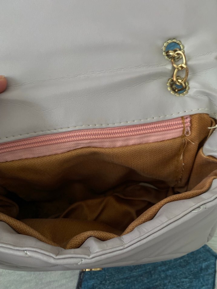 Gri Zincir Detaylı Deri Kadın Çanta - Görsel 4