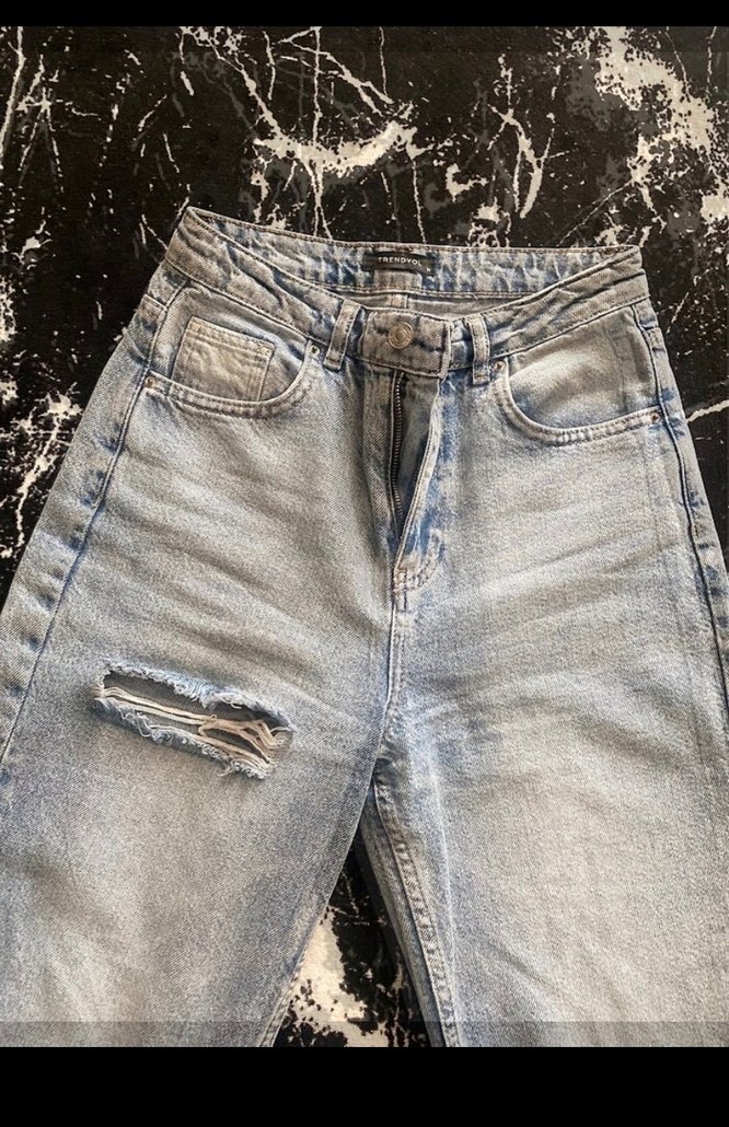 Gri Bol Kesim Midi Kadın Denim Pantolon - Görsel 2