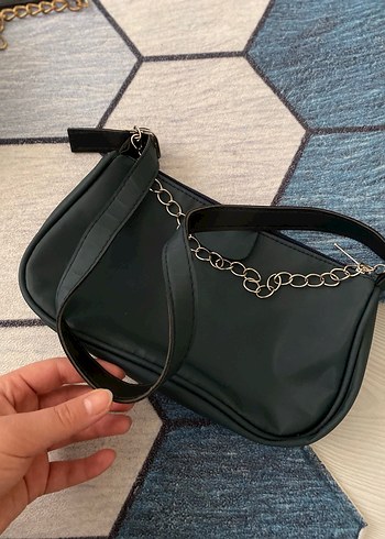 Zincir Detaylı Gri Kadın Omuz Çantası - Görsel 2