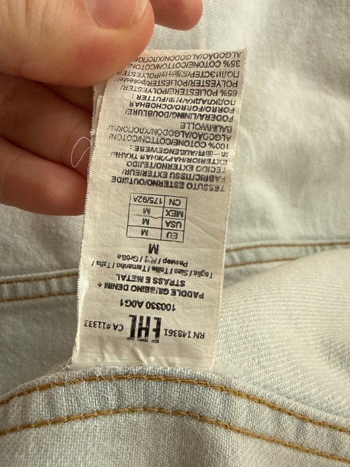 Düğmeli Mavi Nakışlı Pinko Denim Ceket - Görsel 3