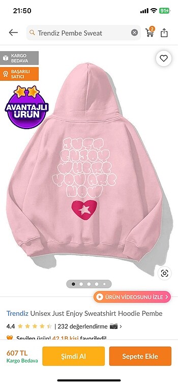 Trendyol & Milla Trendiz Pembe Sweatshirt