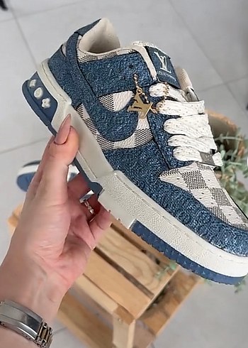Nike Dunk Lous Vuitton(Mavi-Krem) - Görsel 3