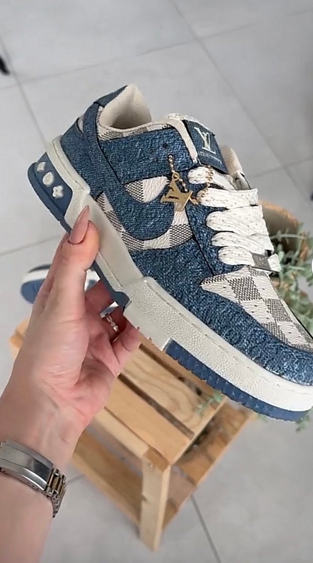 Nike Dunk Lous Vuitton(Mavi-Krem) - Görsel 3