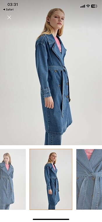 Defacto Denim Trençkot Trenchcoat Uzun Yeni Etiketi Yok