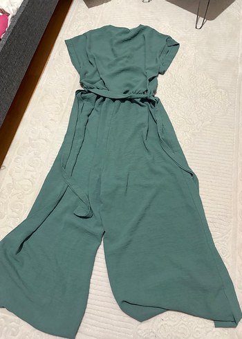 Kemerli V Yaka Uzun Kadın Tulum - Görsel 6