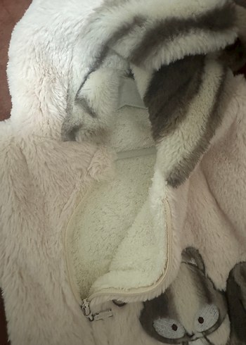 Kürk Detaylı Kapüşonlu Kız Çocuk Ceketi - Görsel 3