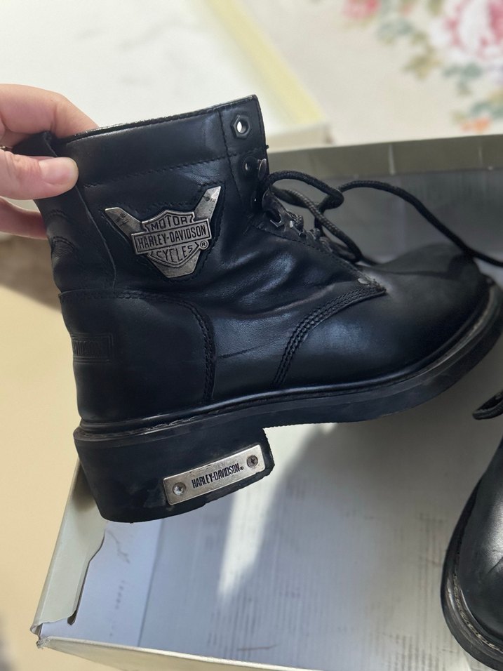 Kadın Siyah Deri Biker Bot - Görsel 4