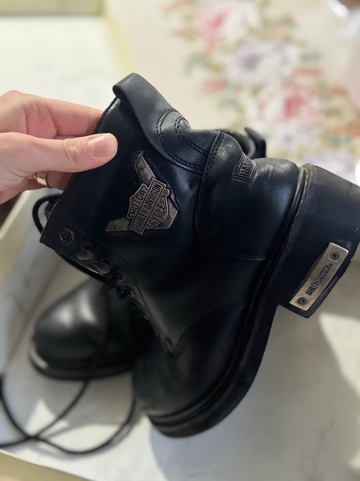 Kadın Siyah Deri Biker Bot - Görsel 2