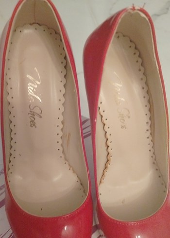 Diğer Parlak Kırmızı Stiletto Topuklu Kadın Ayakkabı