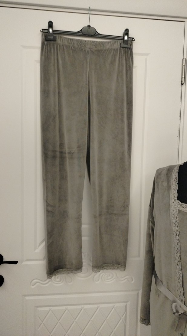 Gri Bohem Uzun Kollu Kadın Sabahlık - Görsel 3