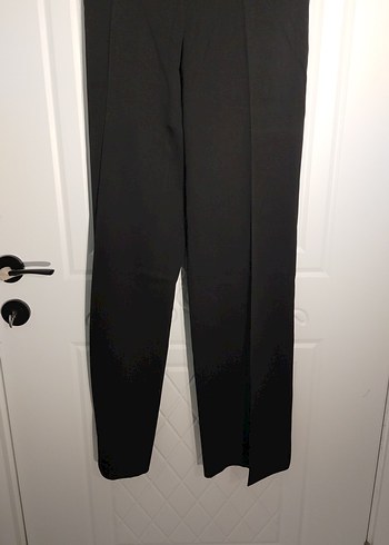 Siyah Kadın Uzun Tulum, Kemerli, Askılı - Görsel 3