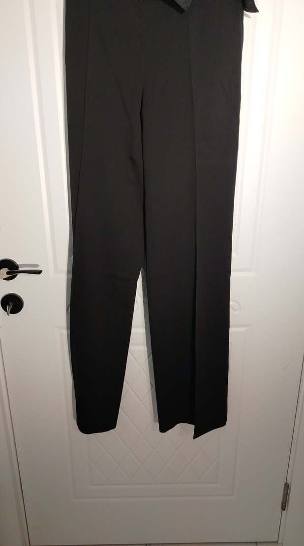 Siyah Kadın Uzun Tulum, Kemerli, Askılı - Görsel 3