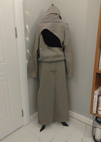 Uzun Gri Yüksek Yakalı Triko takım - Görsel 6