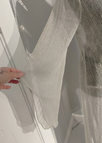 Uzun Bohem Gri Kadın Sabahlık - Görsel 5