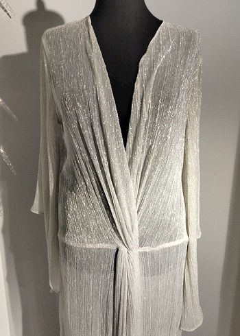 Uzun Bohem Gri Kadın Sabahlık - Görsel 2