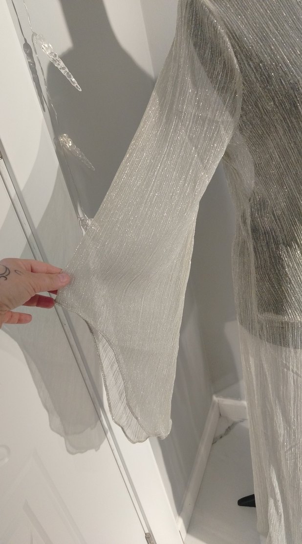 Uzun Bohem Gri Kadın Sabahlık - Görsel 5