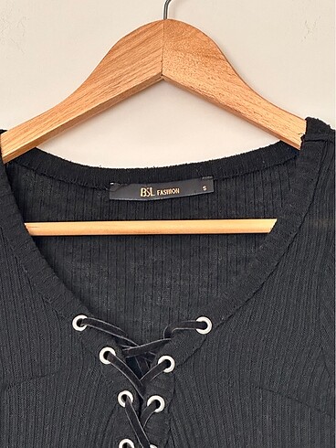 BSL FASHION Siyah Bağcık Detaylı Body