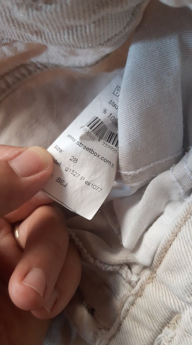 Düğmeli Bohem Gri Mini Şort - Görsel 2