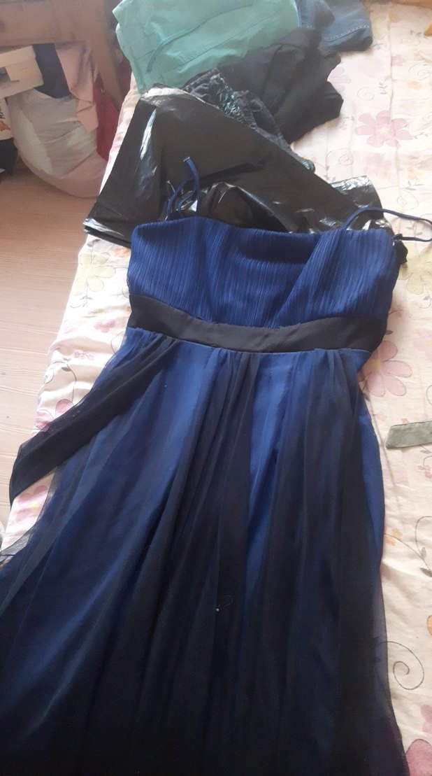 Straplez Lacivert Uzun Abiye Elbise - Görsel 2