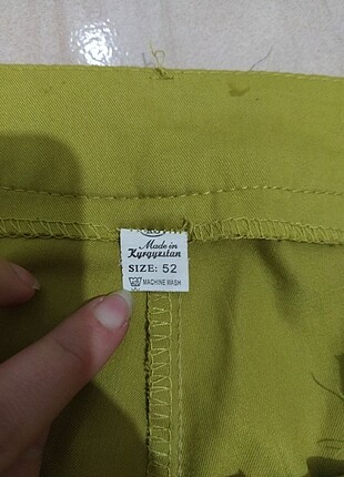 52 Beden yeşil Renk Kumaş pantolon