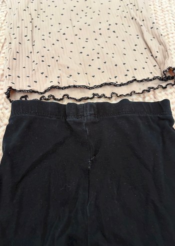 H&M Gri Triko Uzun Kollu Bebek Kız Takımı
