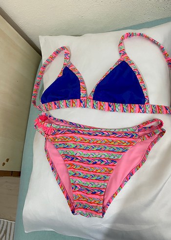 s Beden Renkli Bağlamalı Askılı Kız Bikini