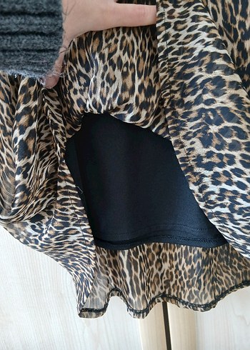 Leopar Desenli  elbise - Görsel 2