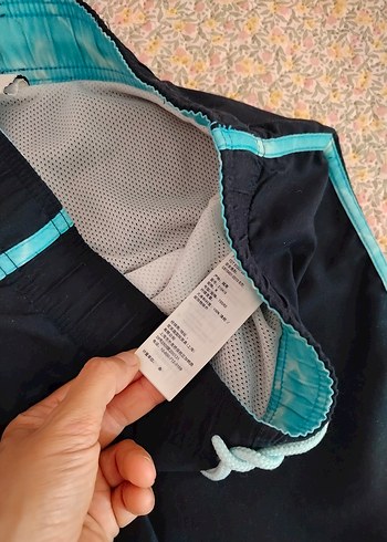 12 yaş için Erkek Turkuaz Kenarlı lacivert deniz Şortu - Görsel 4