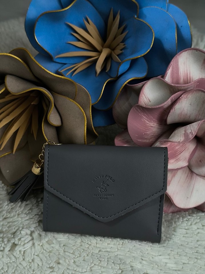 Gri Deri Kadın Cüzdanı - Görsel 2