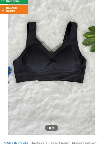 Siyah Desteksiz Lazer Kesim Spor Sütyeni - Görsel 4