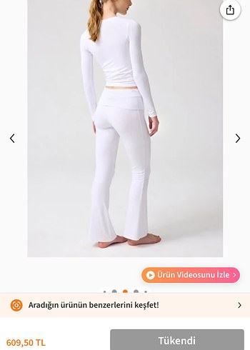 Beyaz Yüksek bel Kadın Spor Tayt - Görsel 3