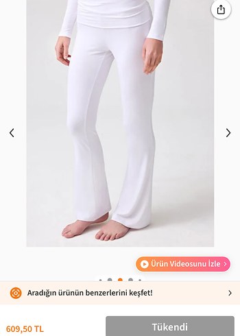 Beyaz Yüksek bel Kadın Spor Tayt - Görsel 4