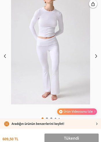 Beyaz Yüksek bel Kadın Spor Tayt - Görsel 2