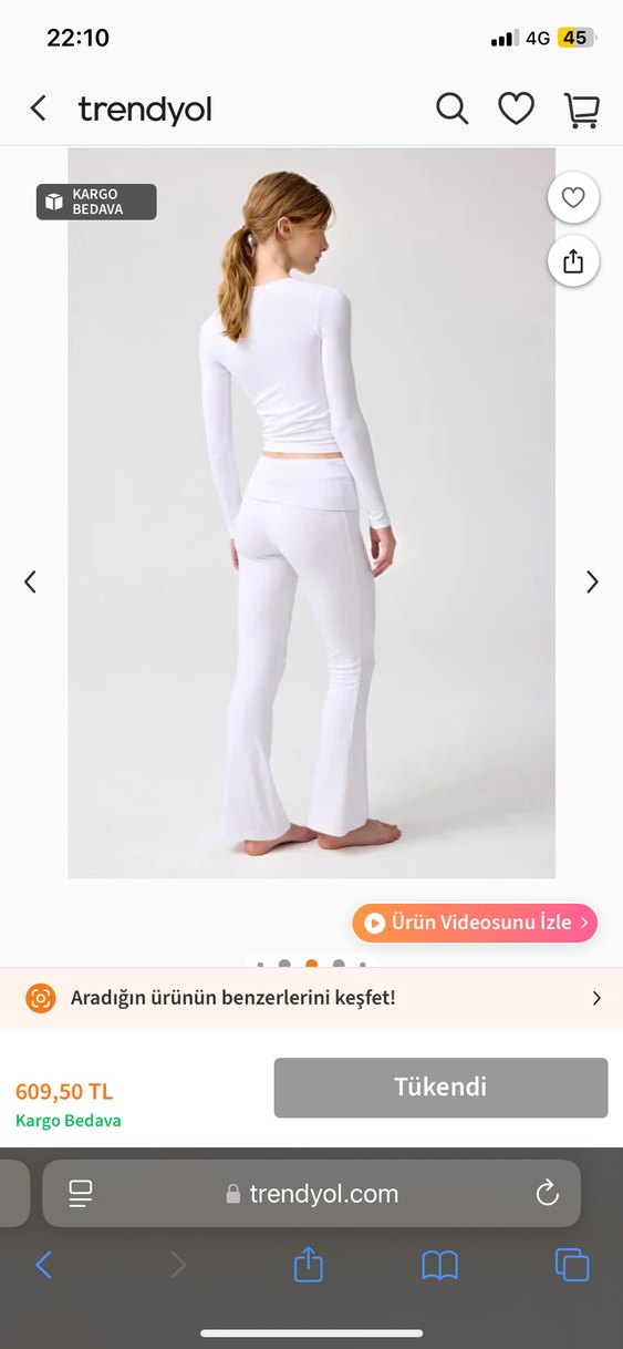 Beyaz Yüksek bel Kadın Spor Tayt - Görsel 3