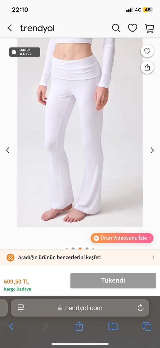 Beyaz Yüksek bel Kadın Spor Tayt - Görsel 4