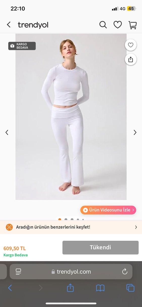 Beyaz Yüksek bel Kadın Spor Tayt - Görsel 2