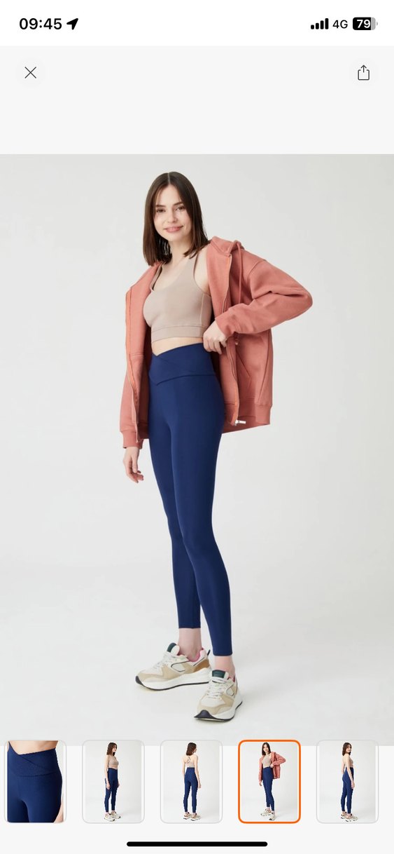 Koyu Mavi Kadın Mini Spor Tayt - Görsel 4