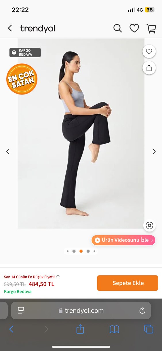 Siyah Kadın Midi İspanyol Paça Pantolon - Görsel 3