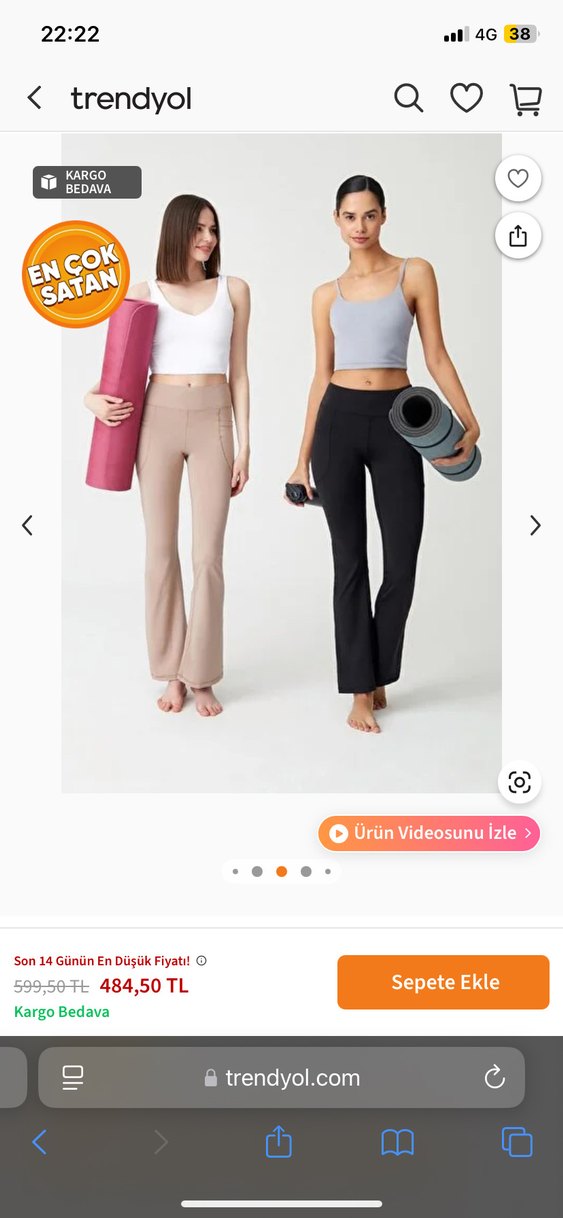 Siyah Kadın Midi İspanyol Paça Pantolon - Görsel 4