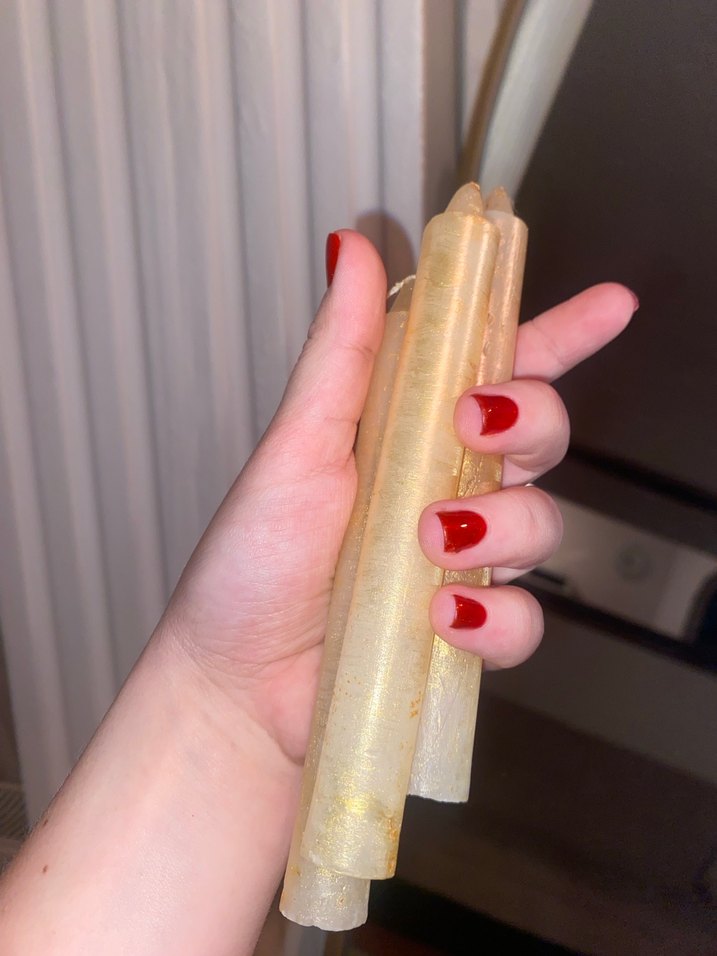 Parlak Altın Mum Seti - Görsel 2