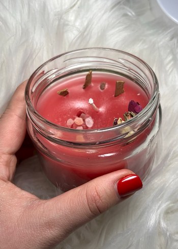 Pembe Kokulu Mum ve Cam Kavanoz - Görsel 4