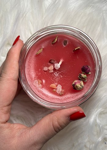 Pembe Kokulu Mum ve Cam Kavanoz - Görsel 2