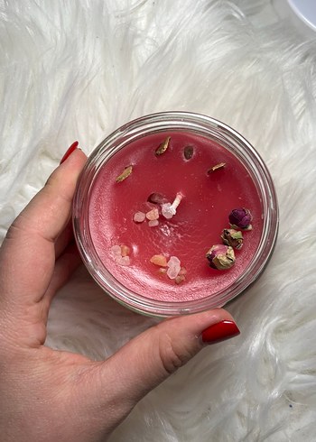 Pembe Kokulu Mum ve Cam Kavanoz - Görsel 3