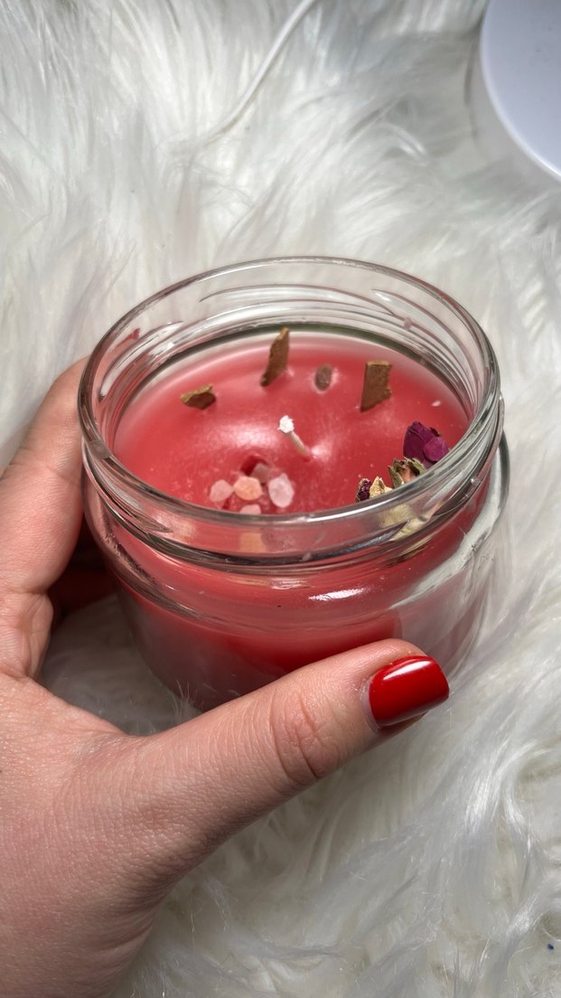 Pembe Kokulu Mum ve Cam Kavanoz - Görsel 4