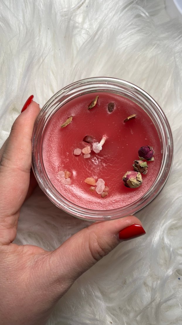 Pembe Kokulu Mum ve Cam Kavanoz - Görsel 2