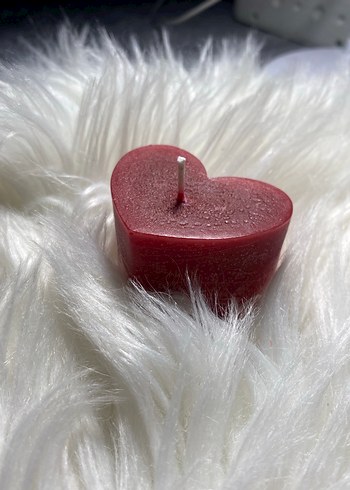 Bordo Kalp Şeklinde Mum - Görsel 3