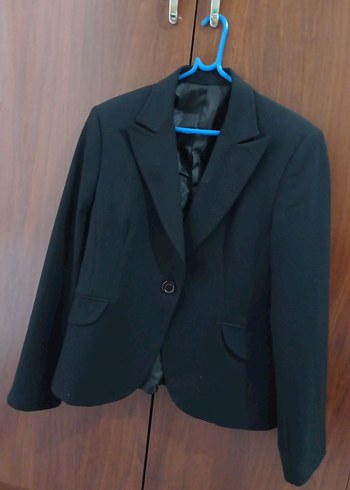 Düğmeli Siyah Kadın Blazer Ceket - Görsel 2