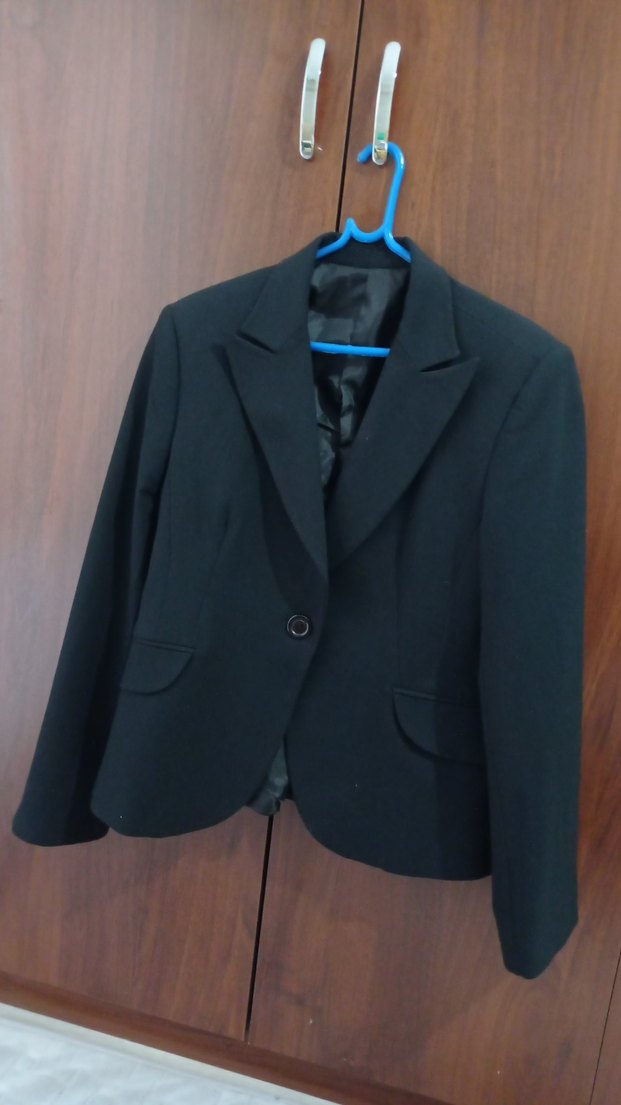 Düğmeli Siyah Kadın Blazer Ceket - Görsel 2